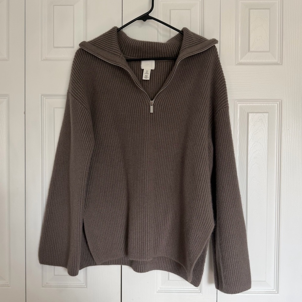 H&M Quarter Zip Tunic Sweater